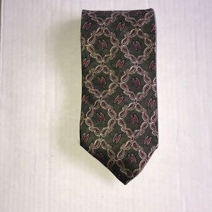 Bill Blass green maroon & tan paisley necktie NWT